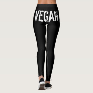 "VEGANES" LOGO-SCHWARZE LEGGINGS