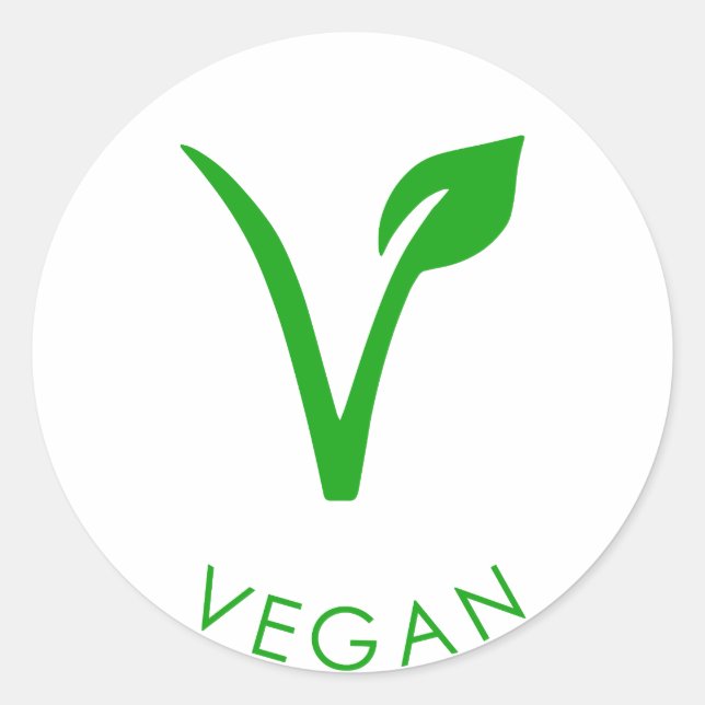 Veganes Logo | Veganes Umweltzeichen | Veganes Sym Runder Aufkleber (Vorderseite)