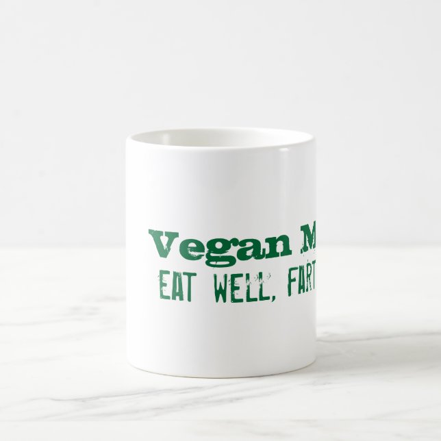 Veganes Motto: essen Sie gut, Furz häufig Tasse (Mittel)