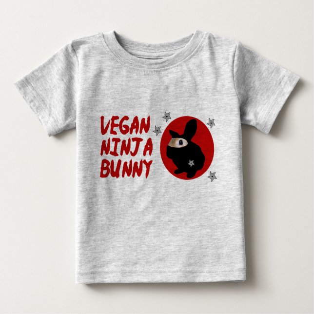 Veganes Ninja Häschen Baby T-shirt (Vorderseite)