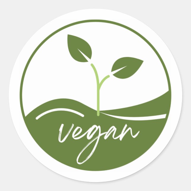 Veganes Produktetikett Runder Aufkleber (Vorderseite)