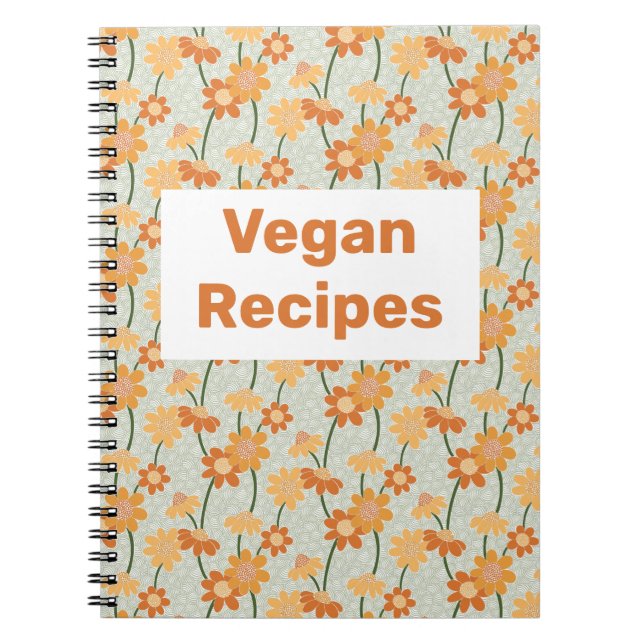 Veganes Rezept Buch Hübsch Retro mutierte Blume de (Vorderseite)