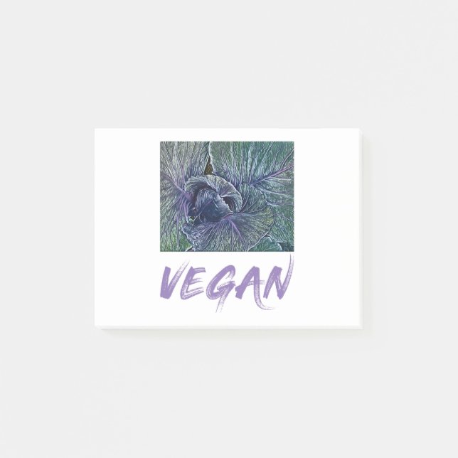 Veganes Rotes Cabbage Vintages Geschenk Post-it Klebezettel (Vorderseite)