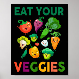 Veganes Shirt Kinder Kleinkinder Jungen essen Ihre Poster