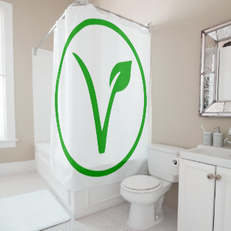 Veganes Symbol Vegetarischer Veganismus Tierrechte Duschvorhang