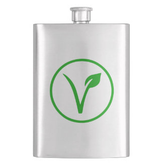Veganes Symbol Vegetarischer Veganismus Tierrechte Flachmann