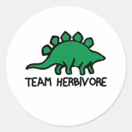 Veganes Team Herbivore Niedlich und Funny Dinosaur Runder Aufkleber