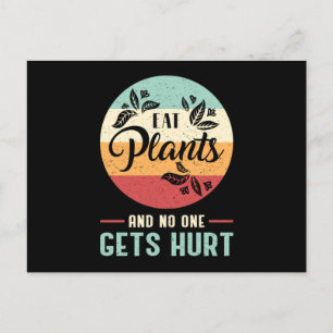 Veganes Tier Vegetarian Retro Veganism Funny Gesch Postkarte