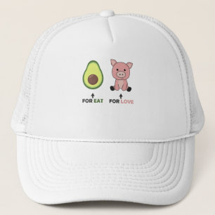 Veganes tierisches Lover Eat Avocado Schweine Lieb Truckerkappe