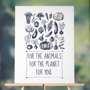 Veganes Vegetarisches für die Tiere der Erde Acrylschild
