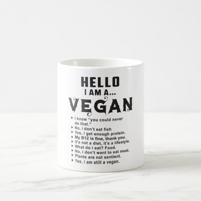Veganes Vegetarisches Gemüse Veganismus Funny Gift Kaffeetasse (Mittel)