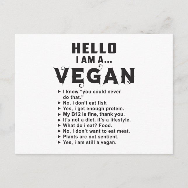 Veganes Vegetarisches Gemüse Veganismus Funny Gift Postkarte (Vorderseite)