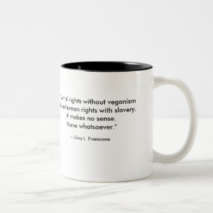 "Veganes" Wort-Wolke Herz u. Zitat Zweifarbige Tasse