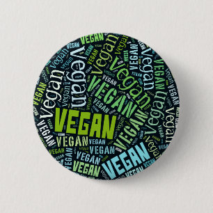 "Veganes" Wort-Wolke Mosaik Button