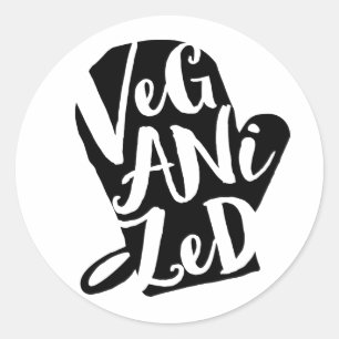 Veganisierte Vegane Hintergrundfarbe Runder Aufkleber