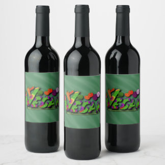 Veganism Multicolor Weinetikett