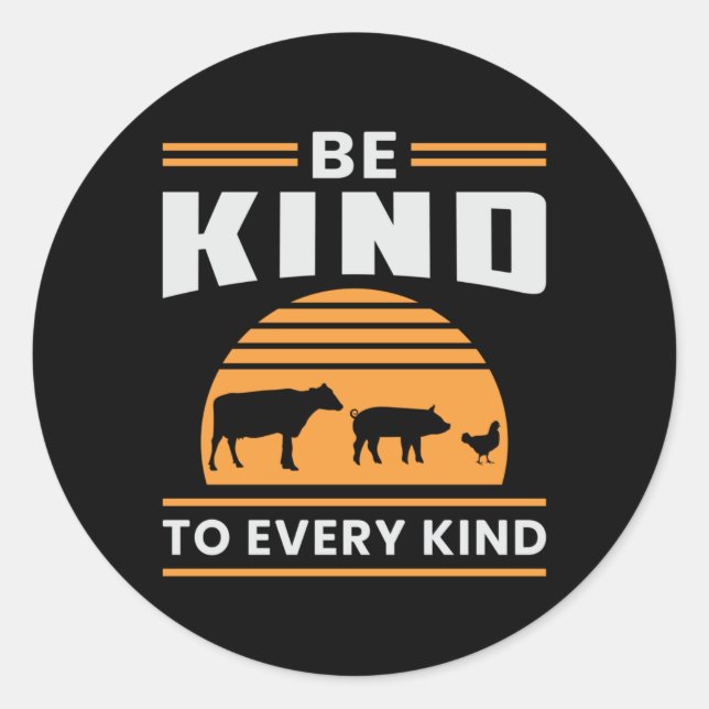 Veganismus Vegan Veggie Tierrechte Funny Gift Runder Aufkleber (Vorderseite)