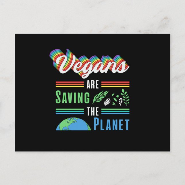 Veganismus Veggie Gemüse Vegane Tiere Geschenk Ide Postkarte (Vorderseite)