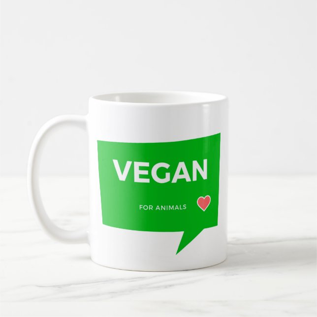 Vegano durch die Tiere | for Vegan animals Kaffeetasse (Links)