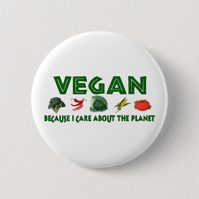 Vegans für den Planeten Button (Vorderseite)