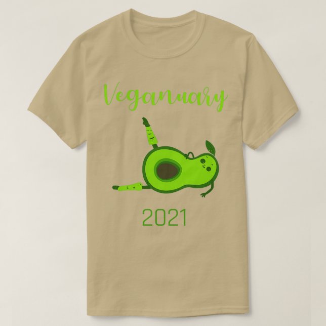 Veganuary Fitness avocado T-Shirt (Design vorne)