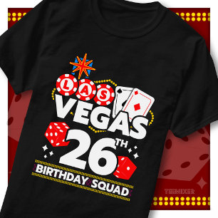 Vegas 26. Geburtstagsgruppe Casino Party Matching T-Shirt