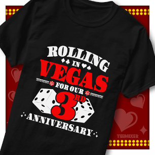 Vegas 3. Hochzeitspaar Casino Rollende Würfel T-Shirt