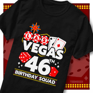 Vegas 46. Geburtstags-Squad-Casino-Party T-Shirt