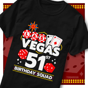 Vegas 51. Geburtstags-Squad-Casino-Party passend d T-Shirt