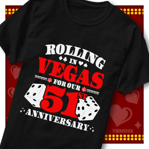 Vegas 51. Hochzeitstag Casino Rollende Würfel T-Shirt