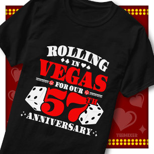 Vegas 57. Hochzeitstag Paar Casino Würfelnd T-Shirt