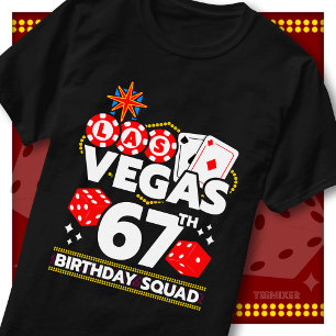 Vegas 67. Geburtstagsgruppe Casino Party Matching T-Shirt