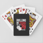 Vegas 70th Birthday Party - Rolling in Vegas Spielkarten<br><div class="desc">Going to Vegas for your 70th birthday? This "Rolling in Vegas for My 70th Birthday" design is a fun 70th birthday gift for a trip to Las Vegas & souvenir to remember turning 70 years old with a birthday party in Vegas! Great Überraschung vakant gift!</div>