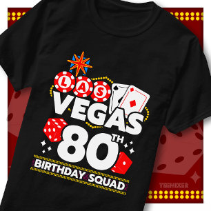 Vegas 80. Geburtstagsmannschaft Casino-Party T-Shirt