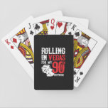 Vegas 90th Birthday Party - Rolling in Vegas Spielkarten<br><div class="desc">Going to Vegas for your 90th birthday? This "Rolling in Vegas for My 90th Birthday" design is a fun 90th birthday gift for a trip to Las Vegas & souvenir to remember turning 90 years old with a birthday party in Vegas! Great Überraschung vakant gift!</div>