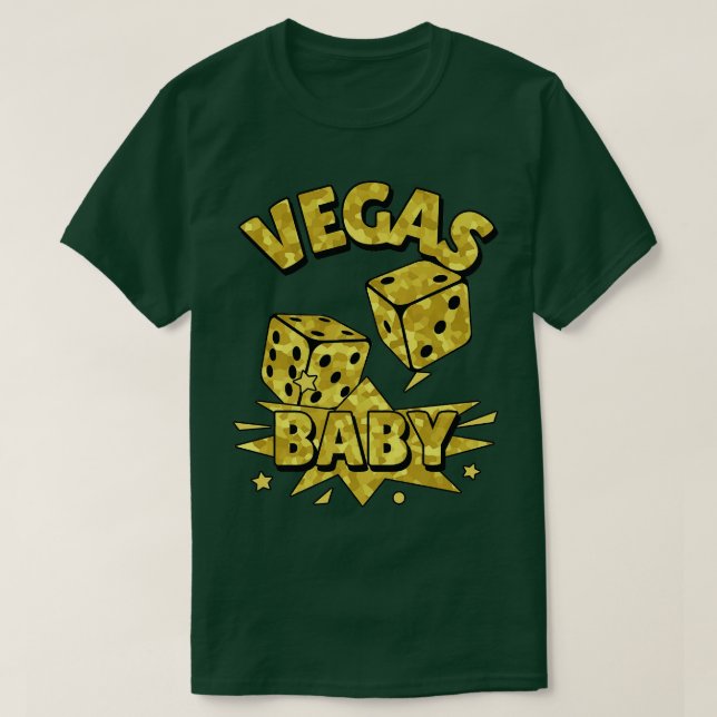 VEGAS Baby Roll The Dice Gold Funny Vegas Zitate T-Shirt (Design vorne)