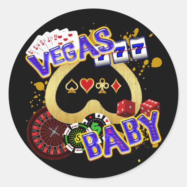 VEGAS BABY RUNDER AUFKLEBER (Vorderseite)