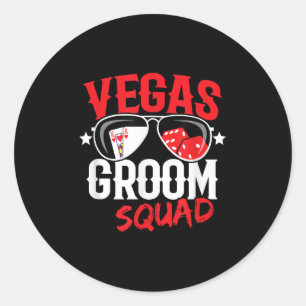 Vegas Bachelor Party - Verheiratet in Vegas - Groo Runder Aufkleber