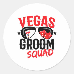 Vegas Bachelor Party - Verheiratet in Vegas - Groo Runder Aufkleber