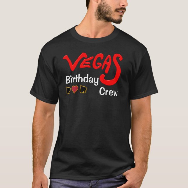 Vegas Birthday Crew Anpassbare Gruppenanpassung T-Shirt (Vorderseite)