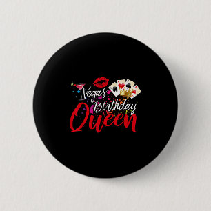 Vegas Birthday Queen Funny Friend Vacation Party G Button