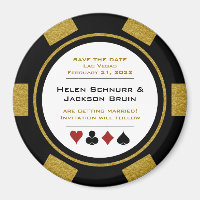 Vegas Black Gold Poker Chip Hochzeit speichern das