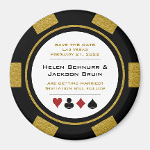 Vegas Black Gold Poker Chip Hochzeit speichern das