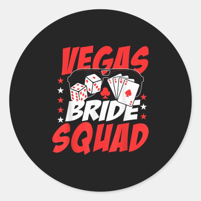 Vegas Bride Squad Wedding Junggeselinnen-Abschied Runder Aufkleber (Vorderseite)