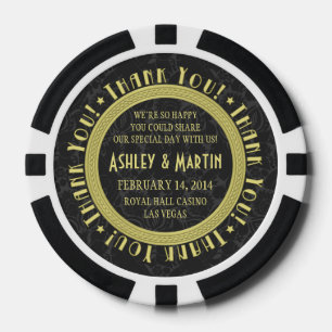 Vegas Casino Black Gold Hochzeit Vielen Dank Pokerchips