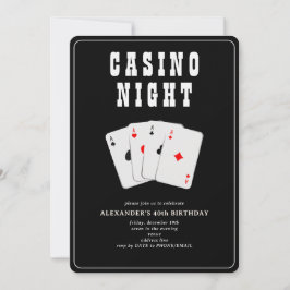 Vegas Casino Blackjack Poker Night Black Party Einladung