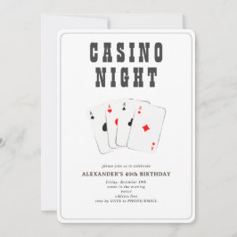 Vegas Casino Blackjack Poker Night Black Party Einladung