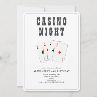 Vegas Casino Blackjack Poker Night Black Party Einladung