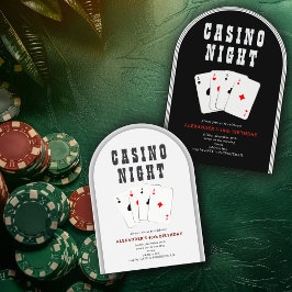Vegas Casino Blackjack Poker Night Black Party Einladung
