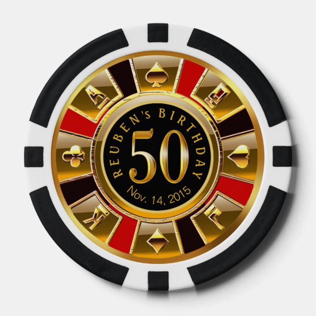 Vegas Casino Chip Red & Black (Vorderseite)